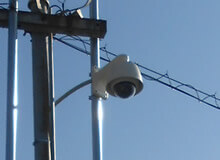 伊賀市でトラックヤードの防犯カメラ設置工事