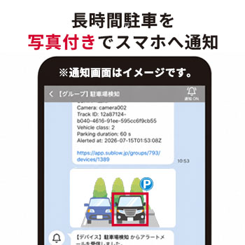 長時間駐車を検知するAI防犯カメラ